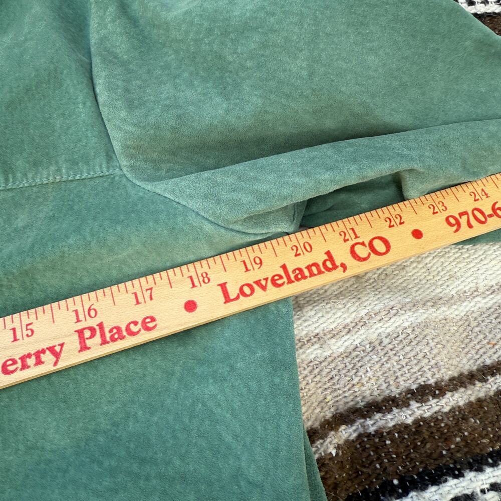 Women's Pendleton Mint Green Leather Suede Button… - image 5